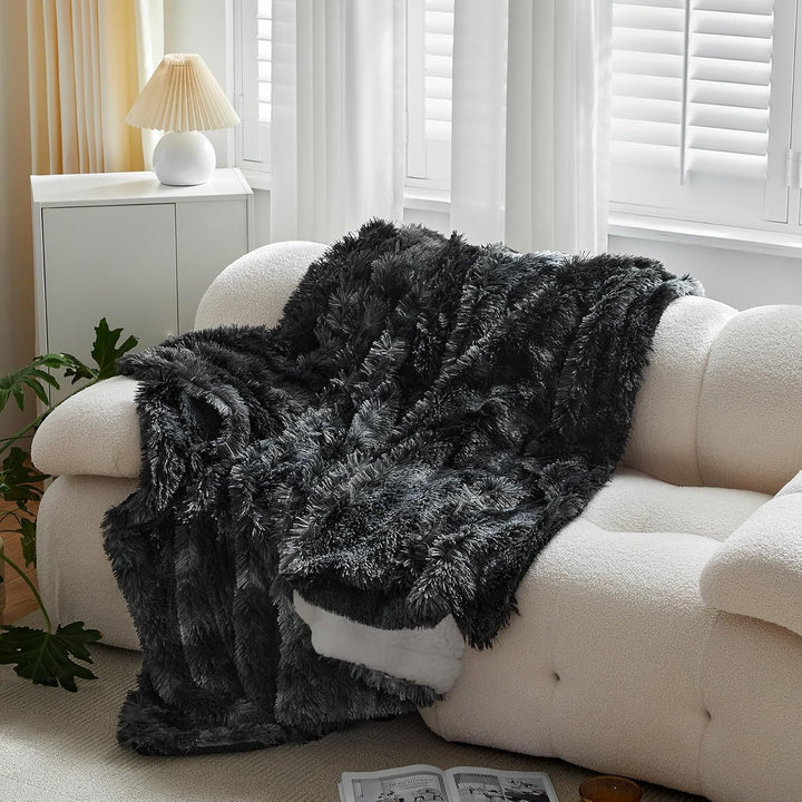 Wajade Kunstfelldecke – Sherpa Schafdecke – Comfort Luxuriöse Flauschige Kuscheldecke – weiche Decke