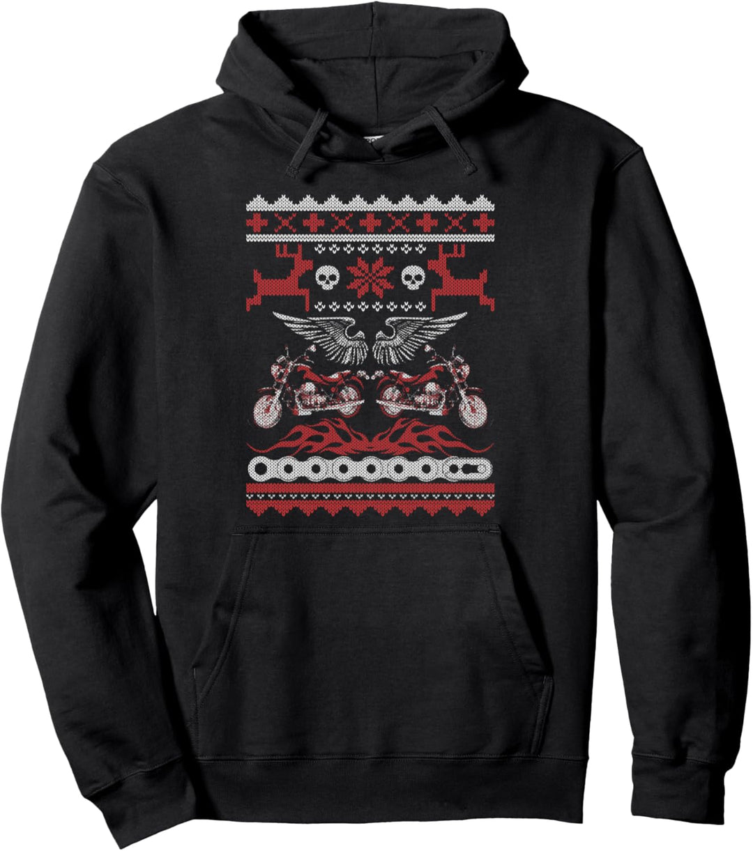 Weihnachten Motorrad Geschenk Biker hässliche Weihnachten Pullover Hoodie