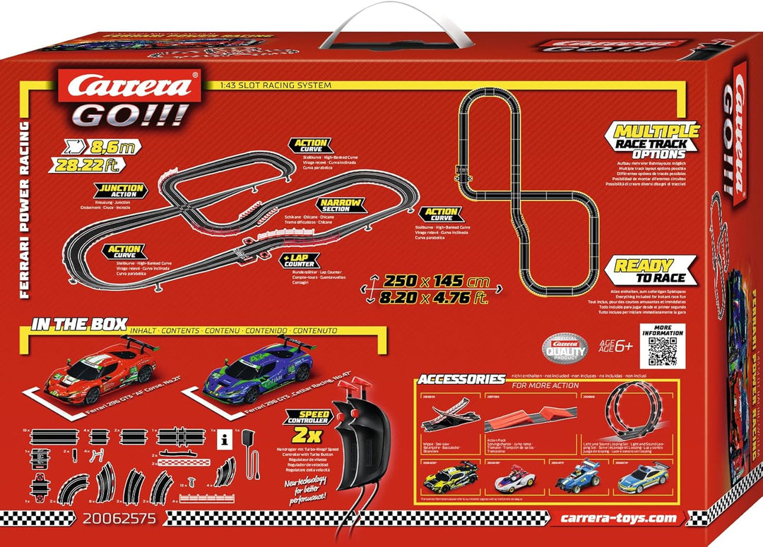 Carrera - 20062575 - Carrera GO!!! Ferrari Power Racing Rennbahn-Set I Rennbahn mit lizensierten Slo