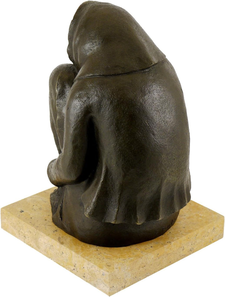 Moderne Bronzefigur - Frierende Alte (1937) - signiert - Ernst Barlach Skulpturen kaufen - Moderne K