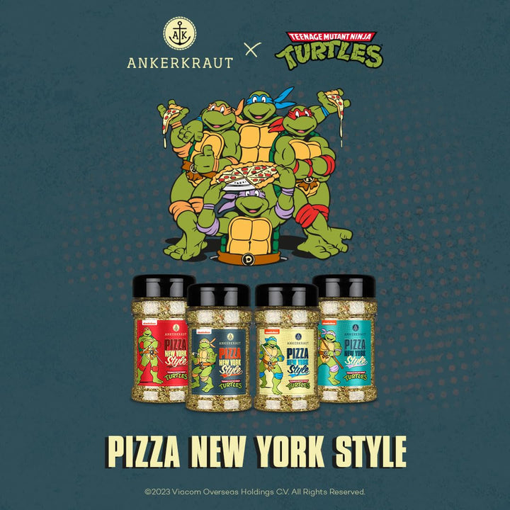 Ankerkraut Ninja Turtles Gewürz-Set, 4x Pizza New York Style, Special Edition Donnie, Mikey, Leo und