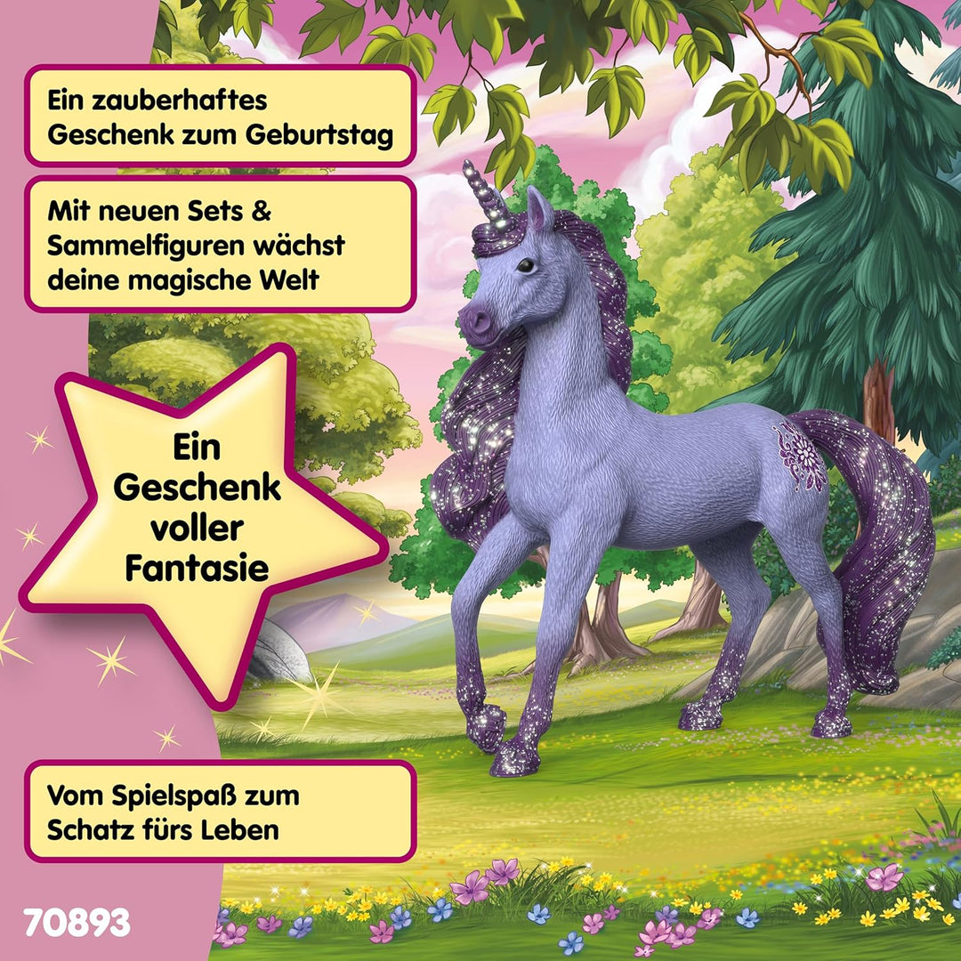SCHLEICH BAYALA | Einhorn Hengst Orchidee 70893 | detailgetreue Einhornfigur mit Mandala | Geschenk