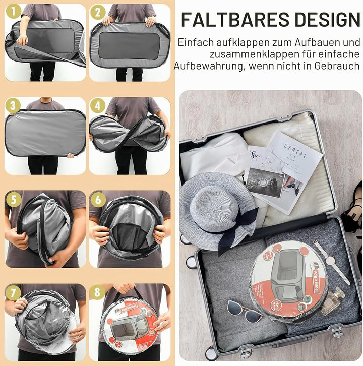 92 * 52 * 52 cm Hundetransportbox Faltbar Oxford-Gewebe Hundetasche Netzstoff transportbox Hund Atmu