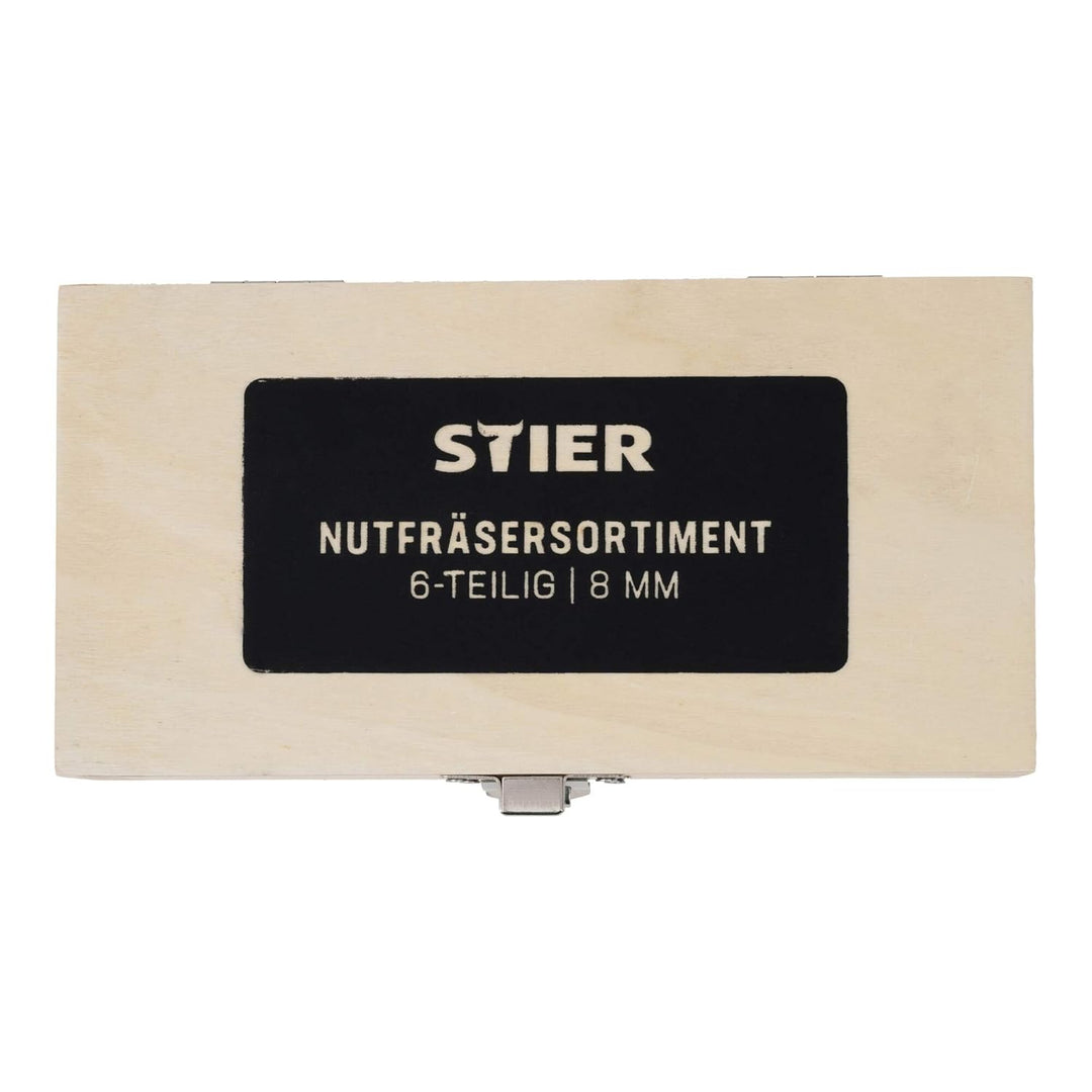 Nutfräsersortiment, Hartmetallschneiden, 6-teilig, 8 mm, Holzfräser, Fräser für gägngie Oberfräsen (