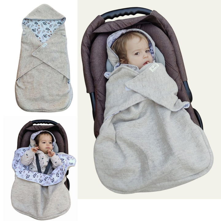 WOLLWALK Einschlagdecke Baby Fusssack (Light) Beige, Beige