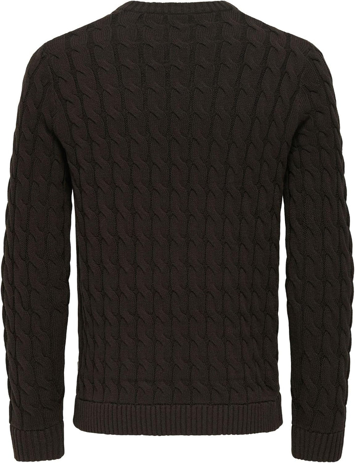 Only &amp; Sons Male Strickpullover ONSKICKER Pullover XS Coffee Bean 1, XS Coffee Bean 1