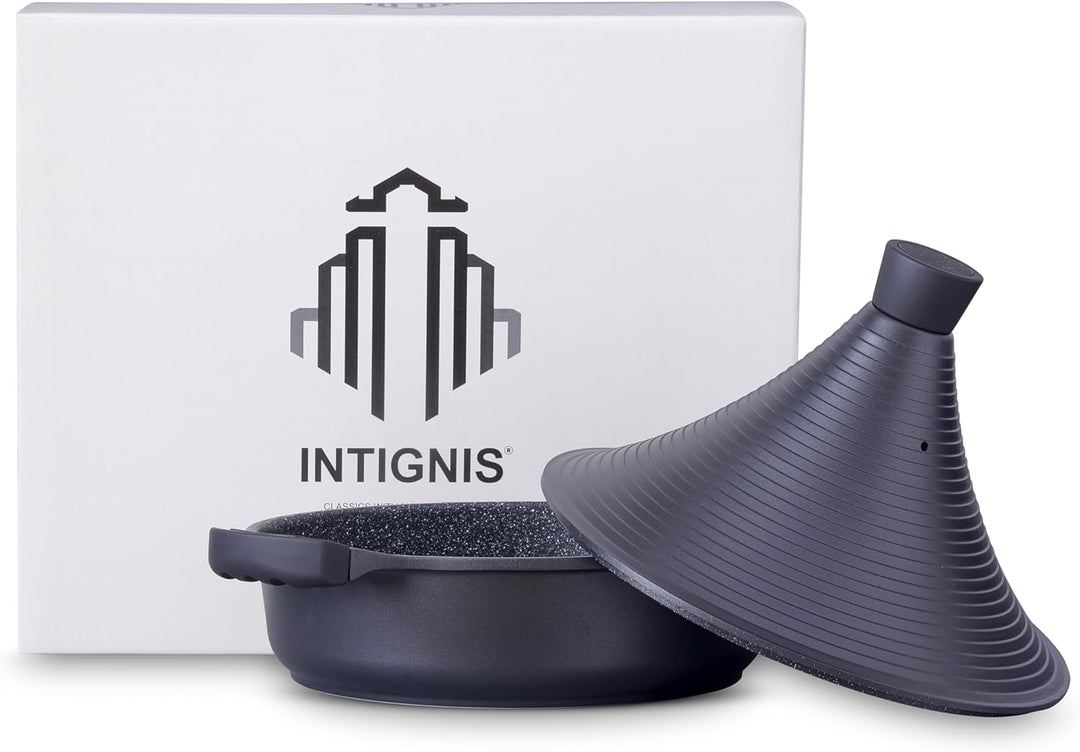 Tajine Topf Induktion 28cm/4,2L – Marokkanischer Tagine Guss-Aluminium – Für alle Herdarten (Indukti