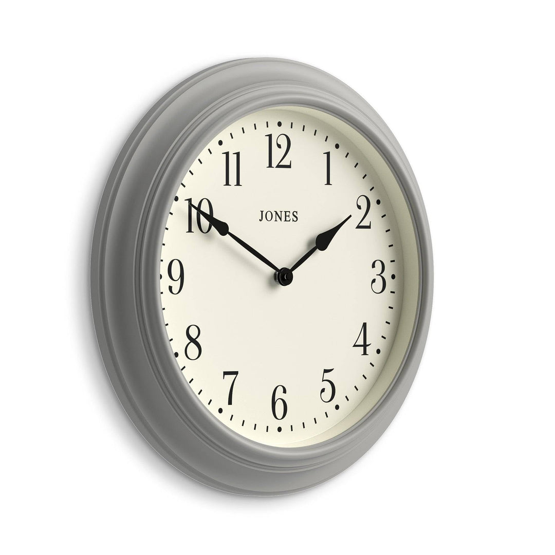 JONES CLOCKS® Supper Club grosse Wanduhr, klassisches Design, cremefarbenes Zifferblatt und Schwarze