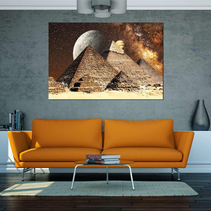 Startonight Bilder Ägyptische Fantasie über Pyramiden - Leinwandbilder Moderne Kunst - Abstrakte Wan