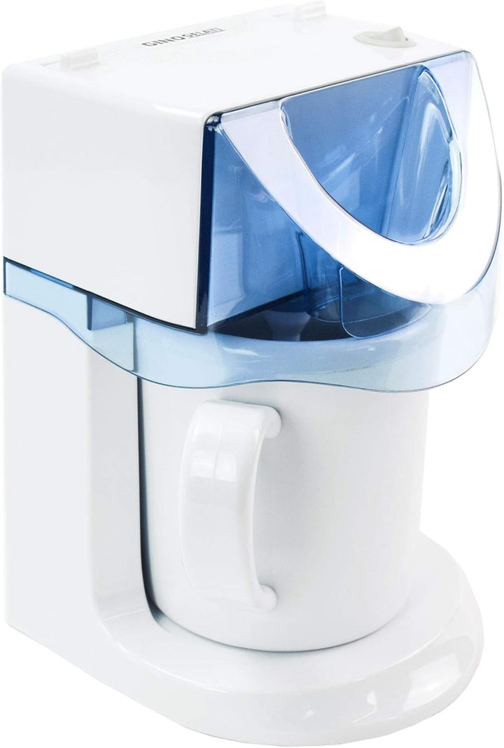 Gino Gelati Eismaschine Plurium Speiseeismaschine Eiscreme Maschine Eisbereiter, Weiss/Blaues Design