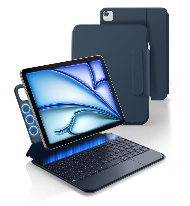 Dexnor Tastatur Hülle für iPad Air 11 Zoll M3/M2 (2025/2024), iPad Pro 11 Zoll 4/3/2/1&amp; Air 5/4, Mag
