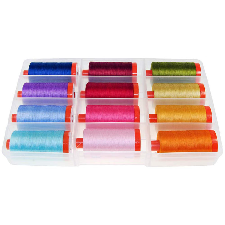 Aurifil Thread Set THE PERFECT BOX OF COLORS By Pat Sloan 50wt Cotton 12 Large (1422 yard) Spools by
