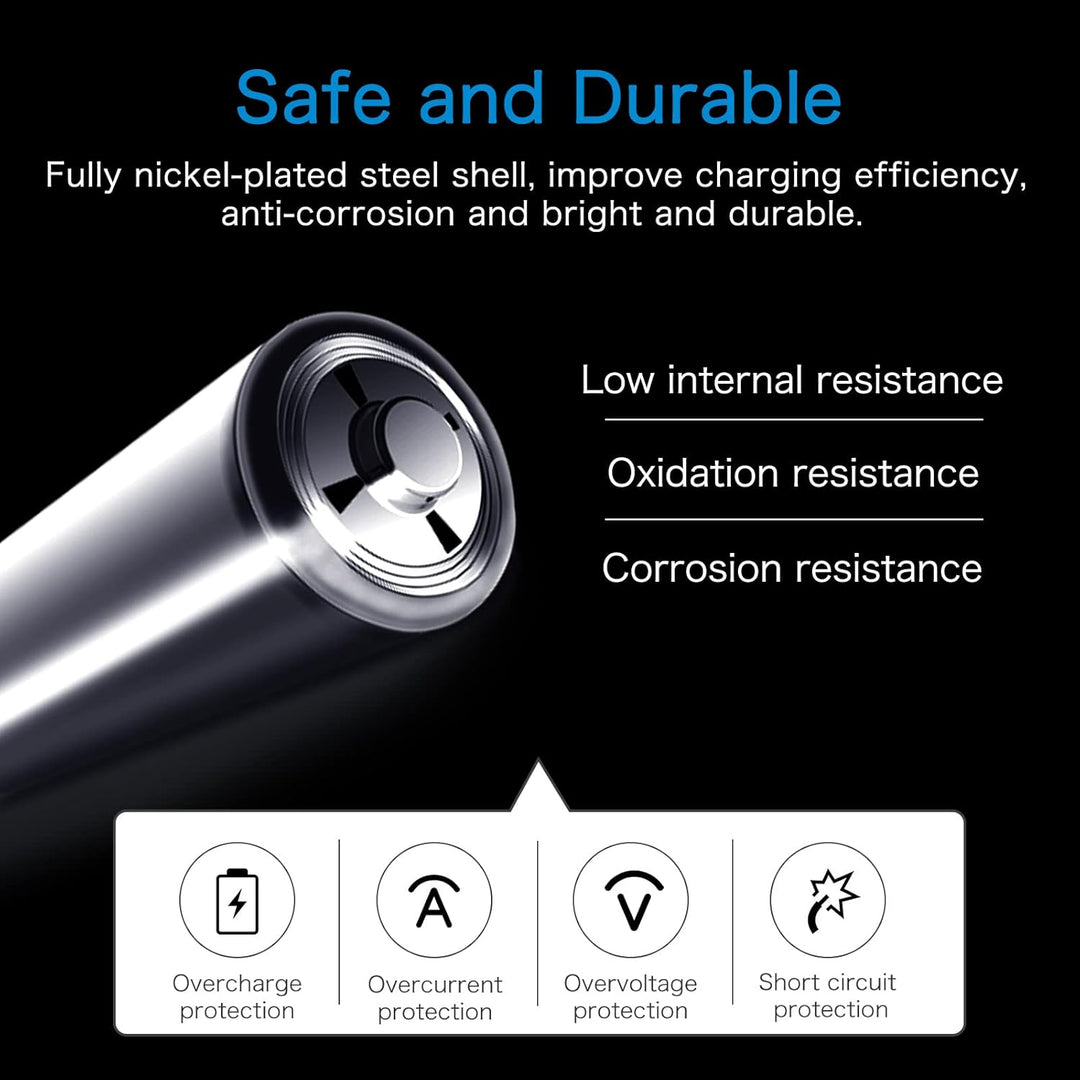 CITYORK AA AAA wiederaufladbare Lithium-Ionen Batterien mit 4 Stücke 1.5V 3000mWh AA Lithium Akku un