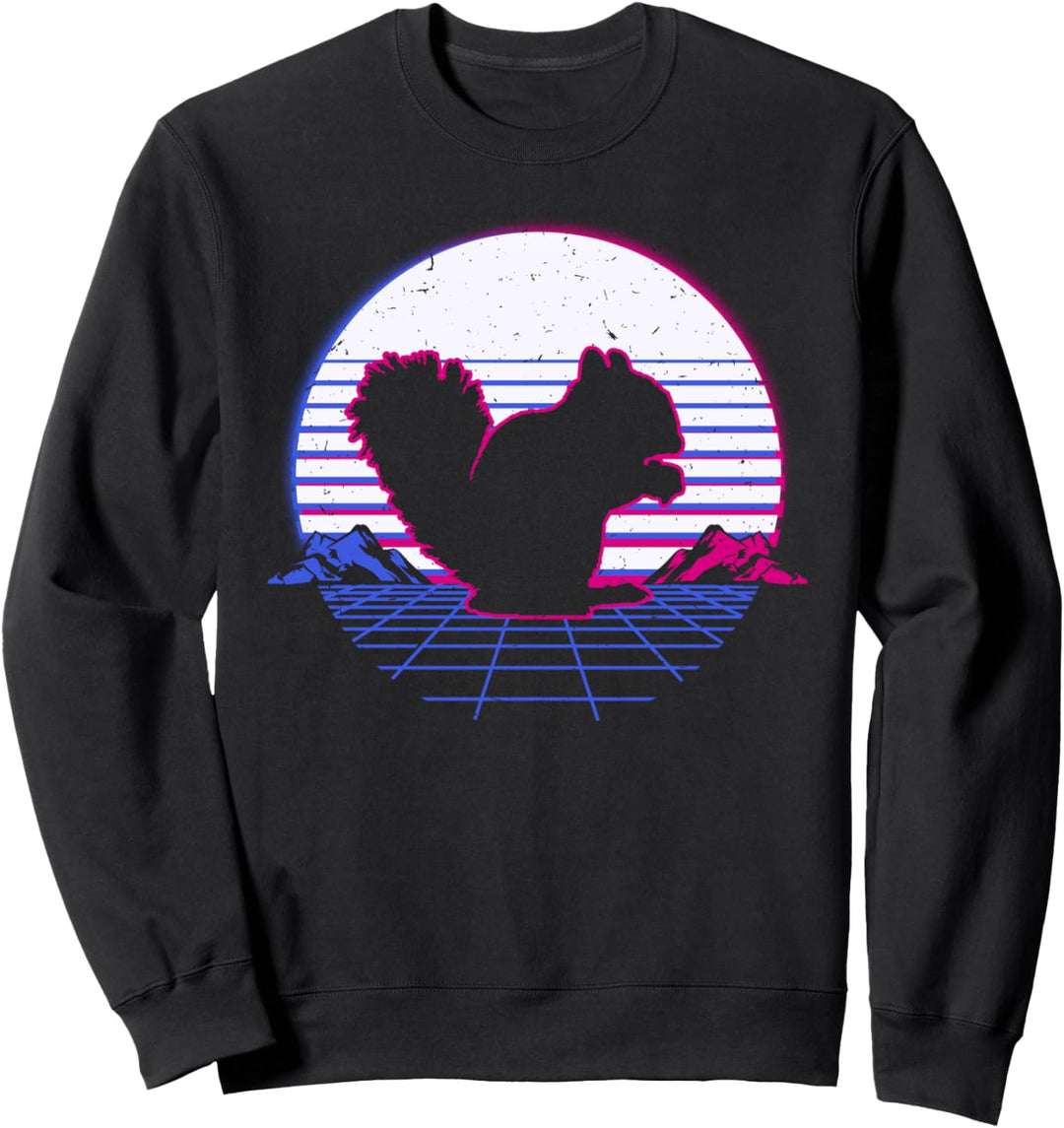 Eichhörnchen Nagetier Retro Vintage Sunset Geschenk Sweatshirt