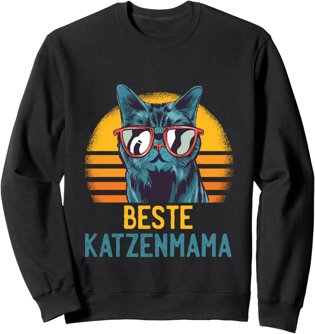 Katzenbesitzer Geschenk Katzen Frauchen Beste Katzenmama Sweatshirt