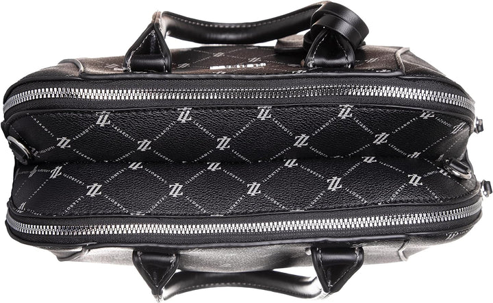 Lazarotti Palermo Handtasche Damen | Umhängetasche mit Trageriemen & Henkel - 2 grosse Reissverschlu