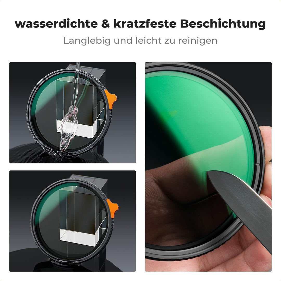 K&amp;F Concept Nano X-Serie Variabler ND Filter ND3-ND1000 Graufilter 58mm(1.5-10 Blendenstufen), 58mm
