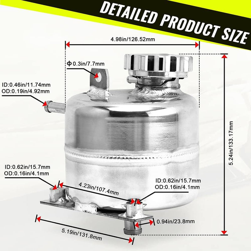 Riloer Kühlmittel-Überlaufkasten, Aluminium-Kühlmittel-Überlaufkasten für BMVV Mini Cooper S R52 200