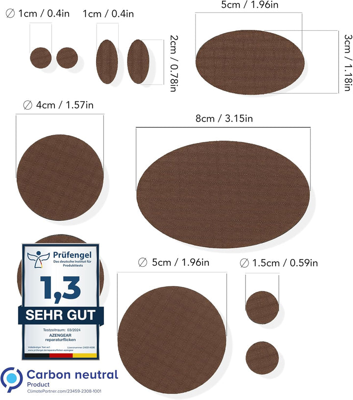 aZengear Reparaturflicken (30+ Farben) für Daunenjacken, Steppjacken, Zelte, Schuhe und Polster, sel