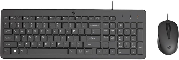 HP 150 Kabelgebundene Maus und Tastatur Combo 1600 DPI, ergonomisch gestaltet und leise Leistung, F1