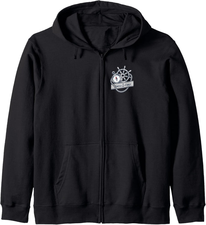 Norddeutsch Ostsee Anker Kompass und Steuerrad Outfit Kapuzenjacke