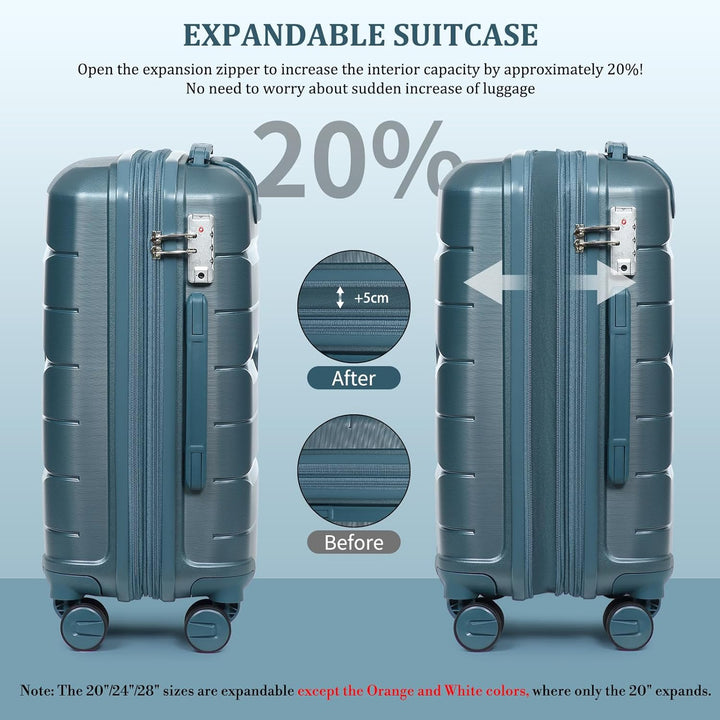 Sea choice Hartschalenkoffer Set 4 Teilig S/M/L/XL Rollkoffer Handgepäck 100% PP Reisekoffer mit 360