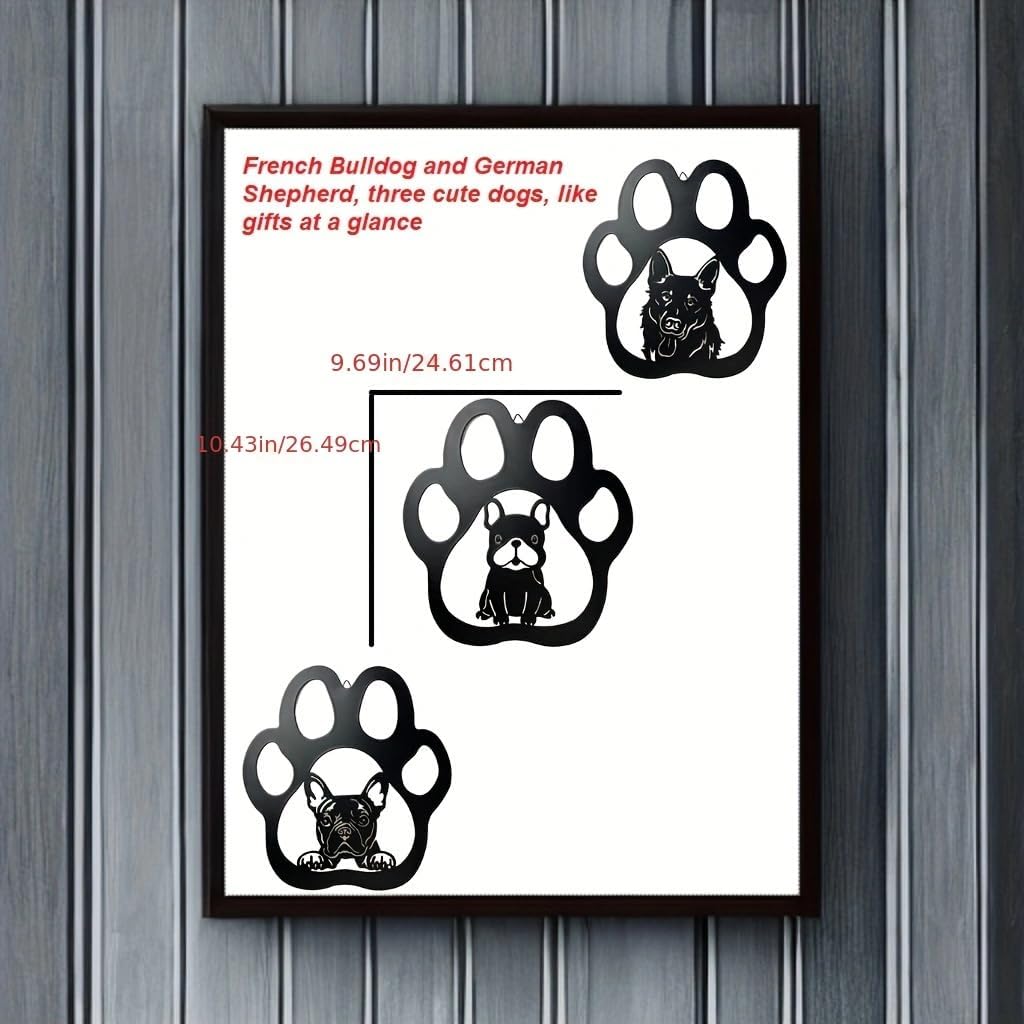 Ctpeng 3 Stück Metall Hund Wand Dekor, Garten Dekoration Hängen für Innen, Aussen Haus, Schlafzimmer