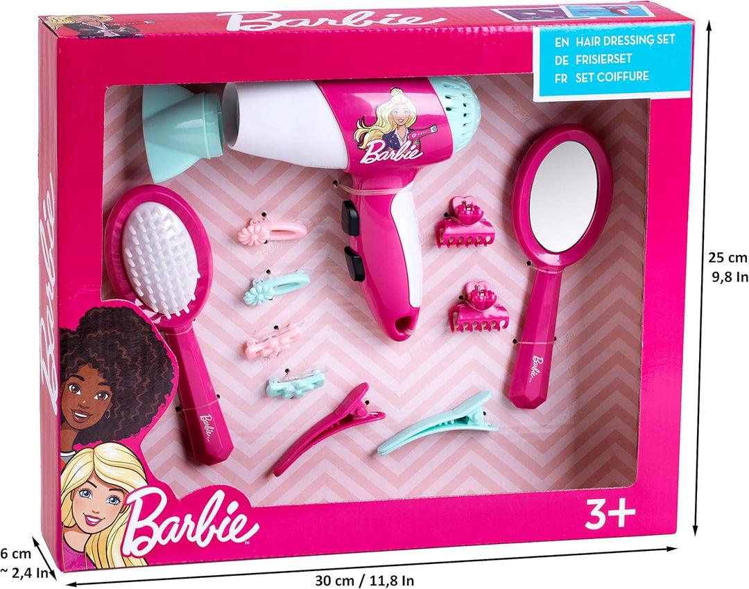 Theo Klein 5328 Barbie Schönheitsstudio mit Licht- und Soundfunktion & 5790 Barbie Frisier-Set I Zub