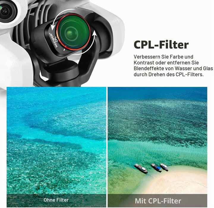 NEEWER ND &amp; CPL Filter Set Kompatibel mit DJI Mini 4 Pro, 8Stk UV CPL ND8 ND16 ND32 ND64 ND128 ND256