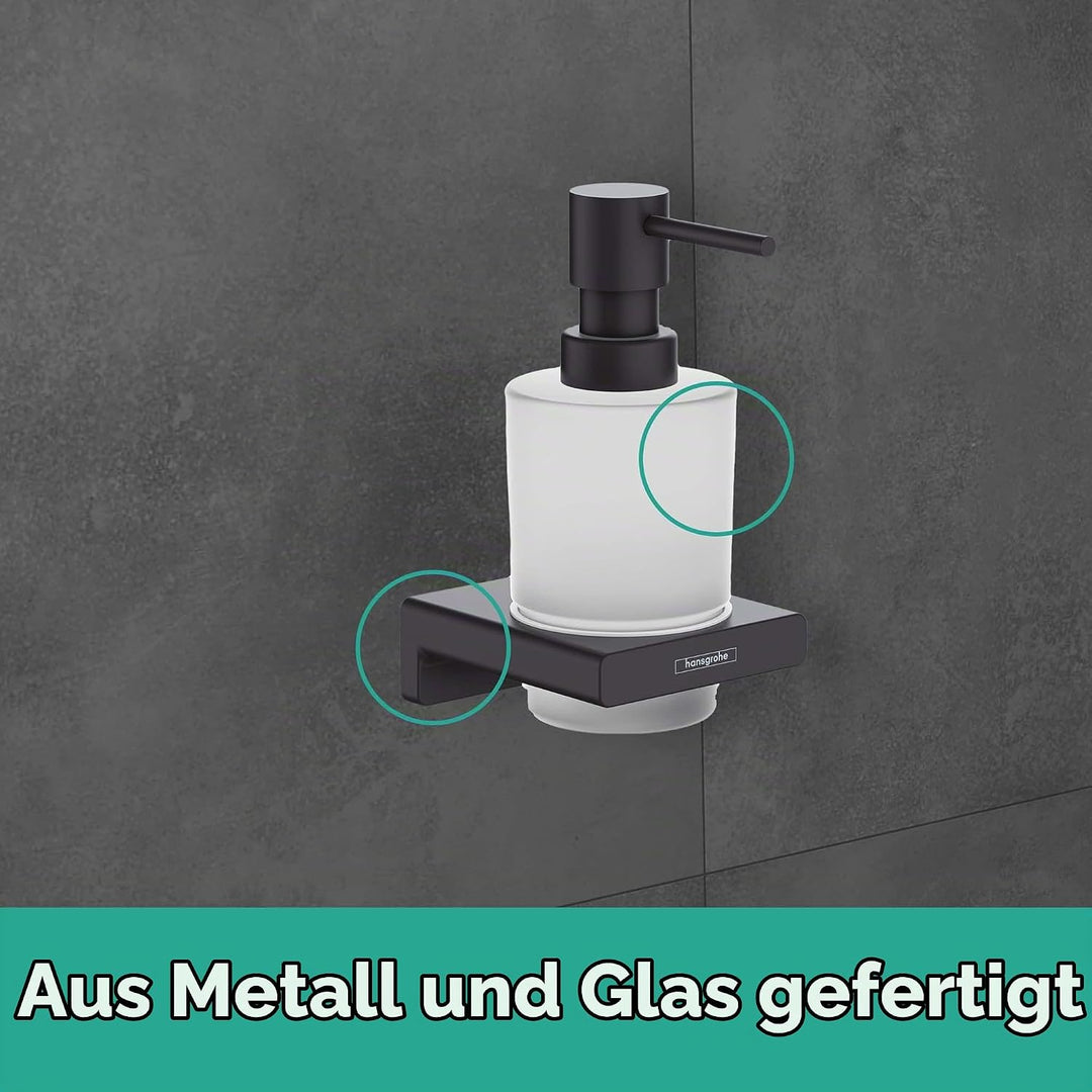 hansgrohe Seifenspender AddStoris, nachfüllbarer Seifendosierer für Flüssigseife und Lotion, Brushed