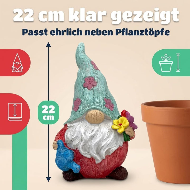 MIJOMA Gartenzwerg Gartengnom GNOME Dwarf Garten Dekoration Gartendeko Wichtel Zwerg für den Garten