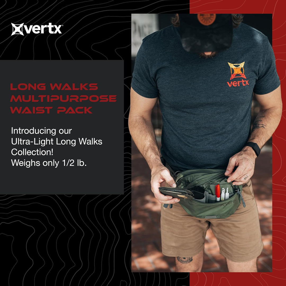 Vertx Long Walks MP 2L Tactical Waist Fanny Pack Concealed Carry Gear Bag for Travel, CCW, EDC, Work