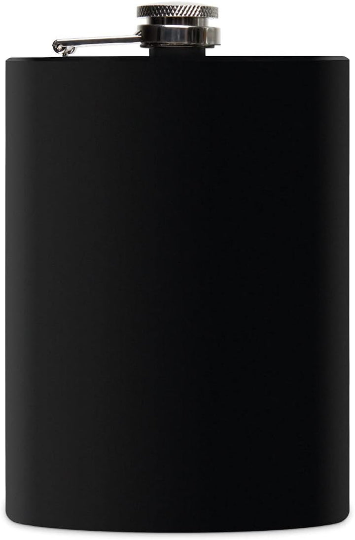 Edelstahl Flachmann 237 ml schwarz matt lackert inkl. individuelle Gravur in Silber von Paule Black