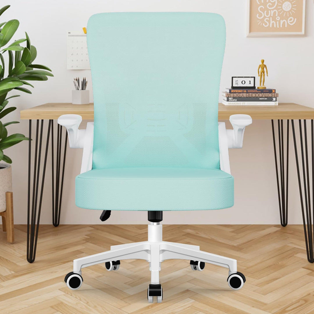Airchros Bürostuhl mit Hochklappbaren Armlehnen, Bürostuhl Ergonomisch mit Einstellbarer Lendenstütz