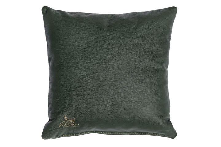 Centaur - Deko Lederkissen 40 x 40 cm für Sofa oder Schlafzimmer flaschengrün - Echt Leder Kissen Ec