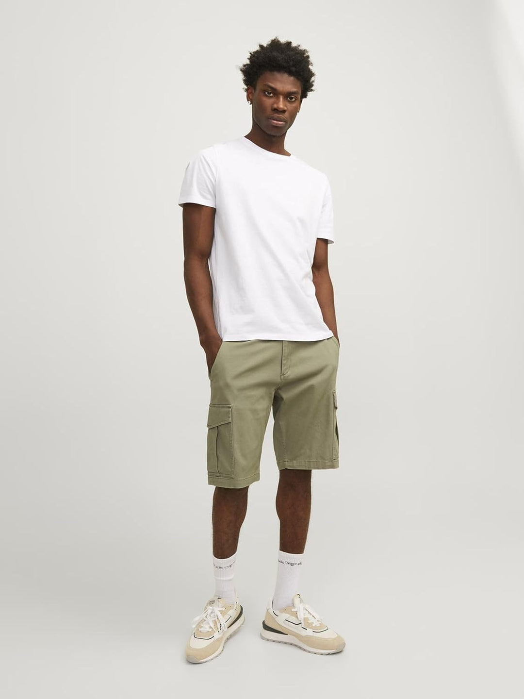 JACK & JONES Male Cargo Shorts Plus Normal geschnitten Cargo Shorts S Oil Green, S Oil Green