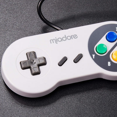 miadore 2X USB Controller für SNES NES Spiele, klassischer Retro USB Gamepad Joystick für Windows PC