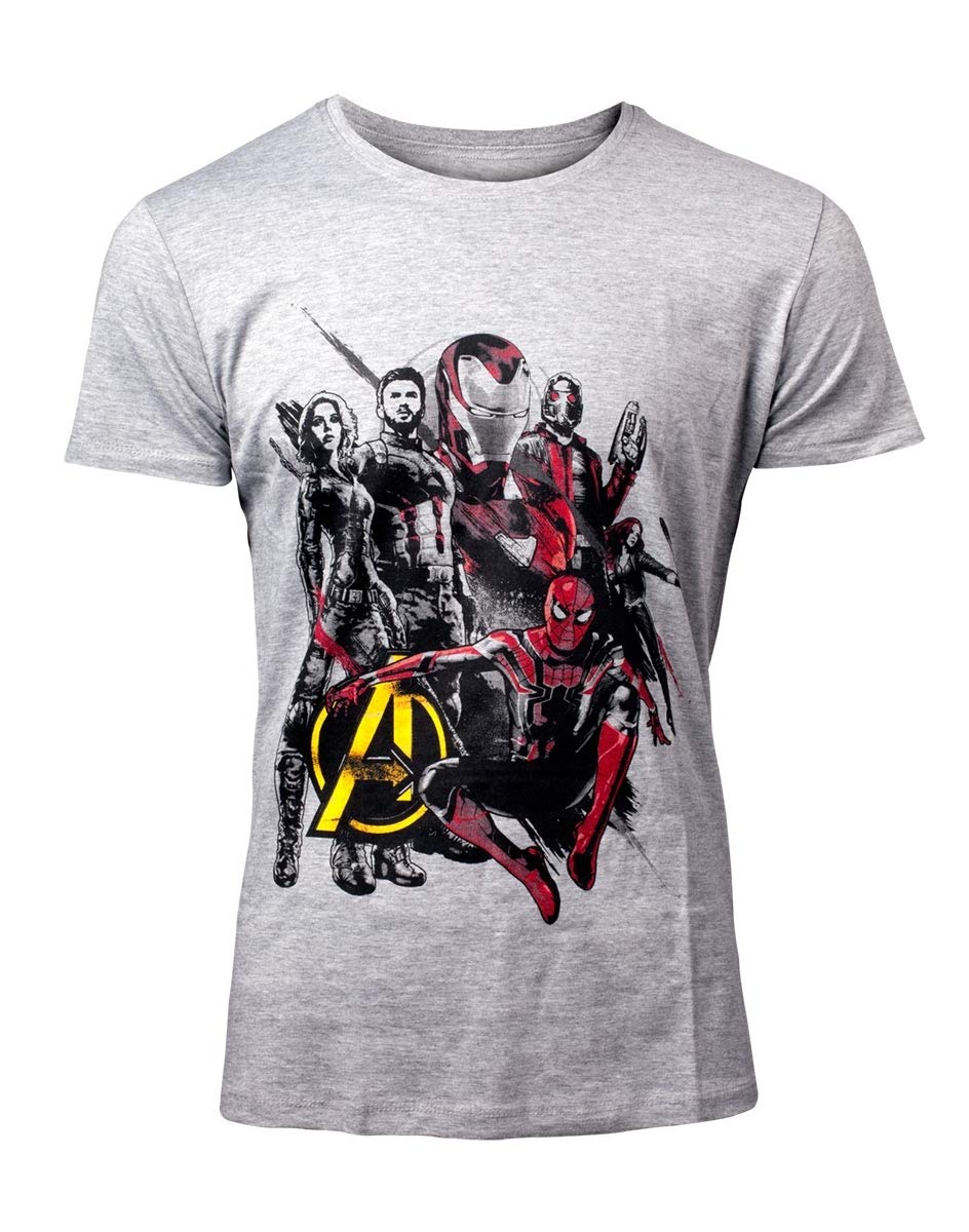 Bioworld EU Herren Marvel Comics Avengers T-Shirt XL Grau (Grau Grau), XL Grau (Grau Grau)