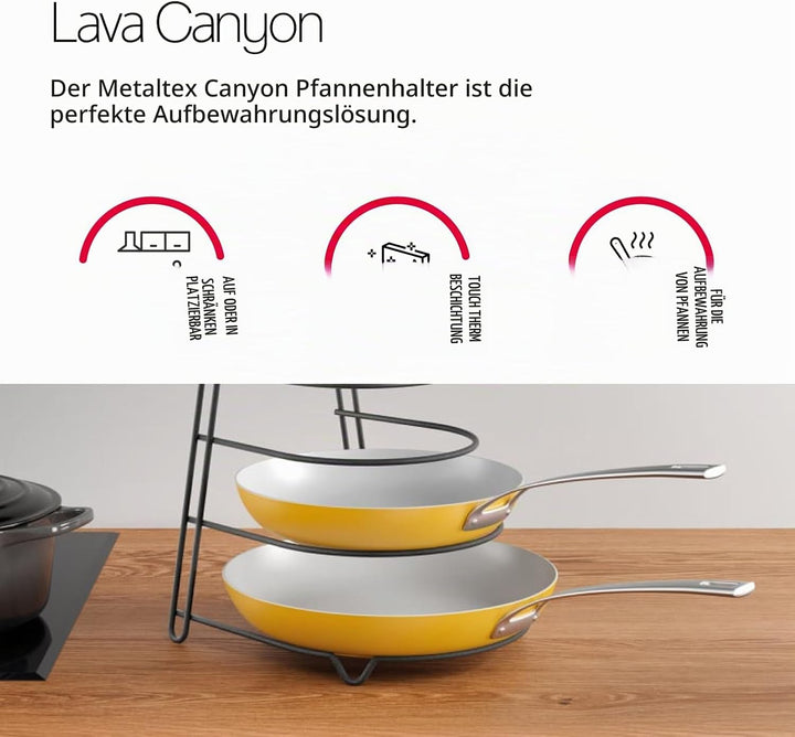 Canyon Lava Bratpfannenablage 24x26x23cm TouchTherm, Schwarz, Schwarz