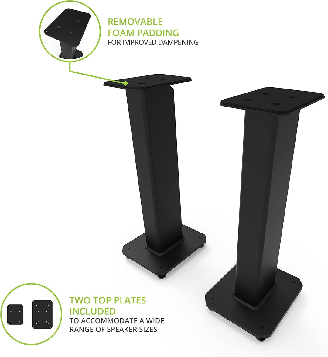 Kanto SX26 Universal Fillable Speaker Floor Stands for Bookshelf Speakers | 26" Tall | Dedicated Cab
