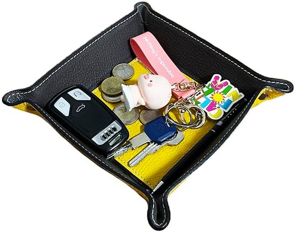 FrasiBags Taschenleerer aus echtem Leder - Quadratisches Ledertablett Organizer, Praktische Aufbewah