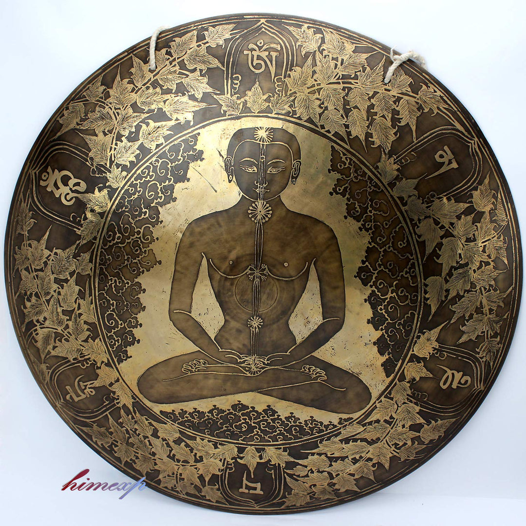 51 cm, 50,8 cm Chakra, geschnitzt, super Klang, tibetischer Tempel-Heilungsgong aus Nepal.