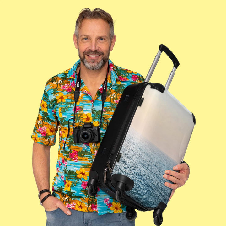 NoBoringSuitcases.com® Koffer gross Trolley Rollkoffer Reisekoffer mit 4 Rollen Fotokoffer - Meer -