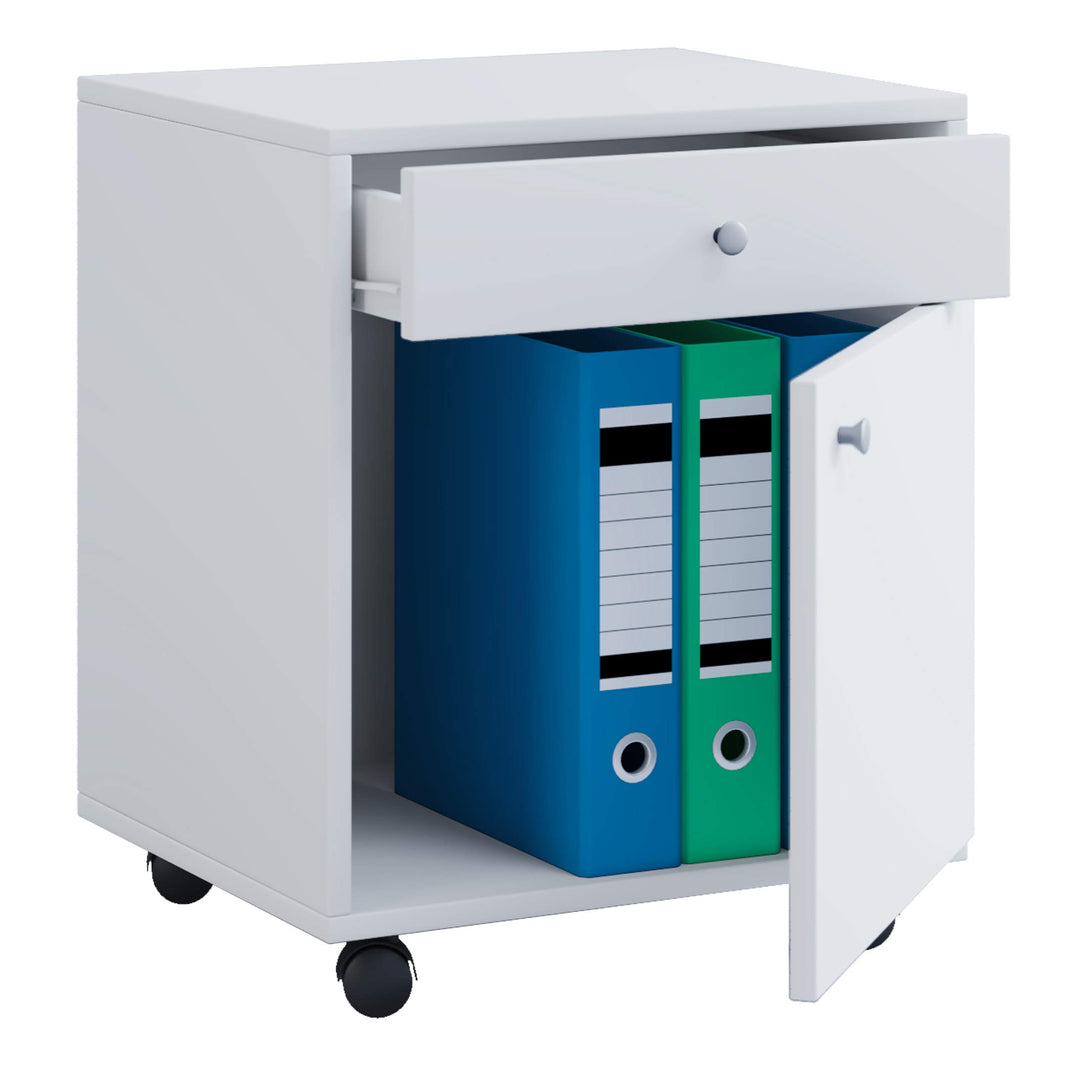 VCM Holz Rollcontainer Bürocontainer Schublade Masola Weiss