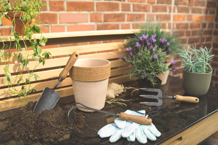 Teak Gartenwerkzeug Set Bari 3-TLG. geschmiedet Teak Griff Premium