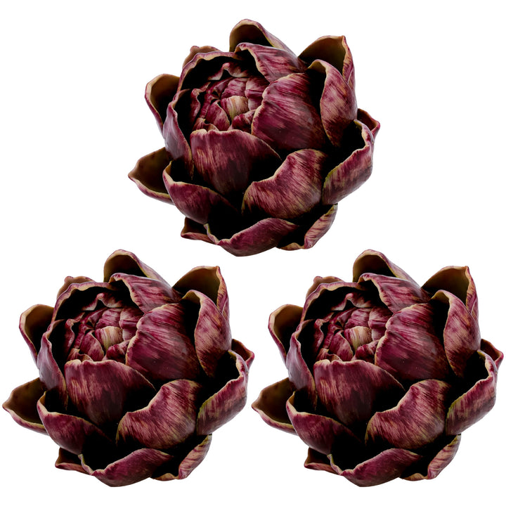 Meiwlong 3Pcs Künstliche Gross Rot Gemüse Artischocke Blumit Gefälscht Realistisch Blumen Strauss Ha
