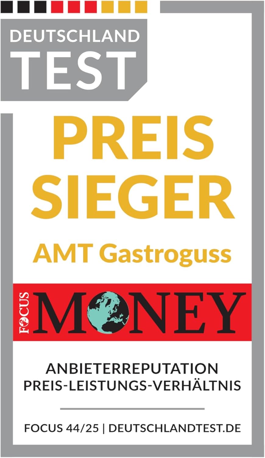 AMT Gastroguss Bratpfanne 20 cm Ø, 5 cm hoch, abnehmbarer Stiel, induktionsgeeignet, Lotan® Antihaft