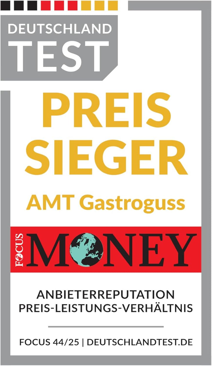 AMT Gastroguss Bratpfanne 20 cm Ø, 5 cm hoch, abnehmbarer Stiel, induktionsgeeignet, Lotan® Antihaft