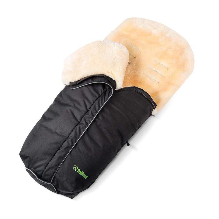 Fellhof 108301 Lammfell Fusssack Cortina, OEKO-TEX® Standard 100 zertifiziert, 45x97 cm, wind- und w