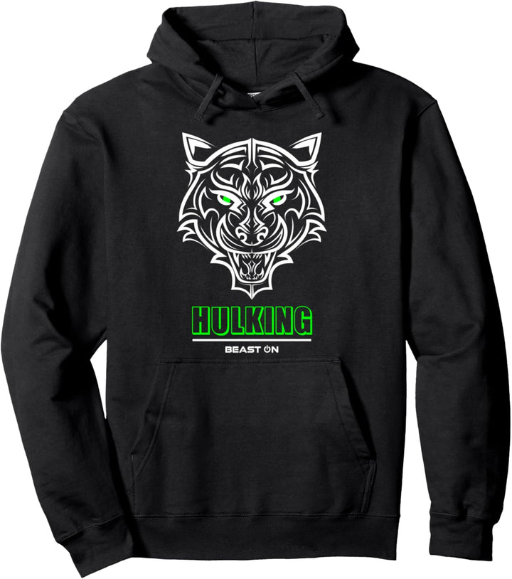 Tiger Kopf Hulking Grün Gym Workout Fitness Training Gains Pullover Hoodie